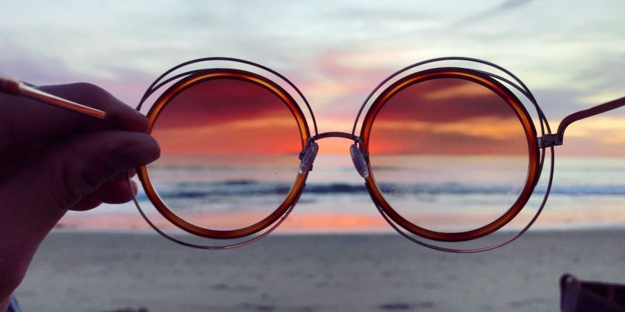 glasses, beach, horizon