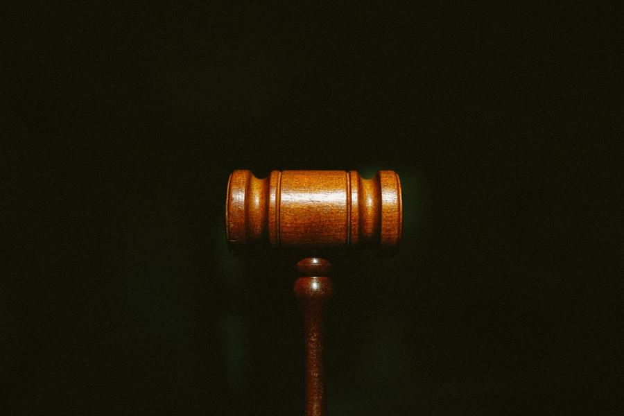 court gavel, black background